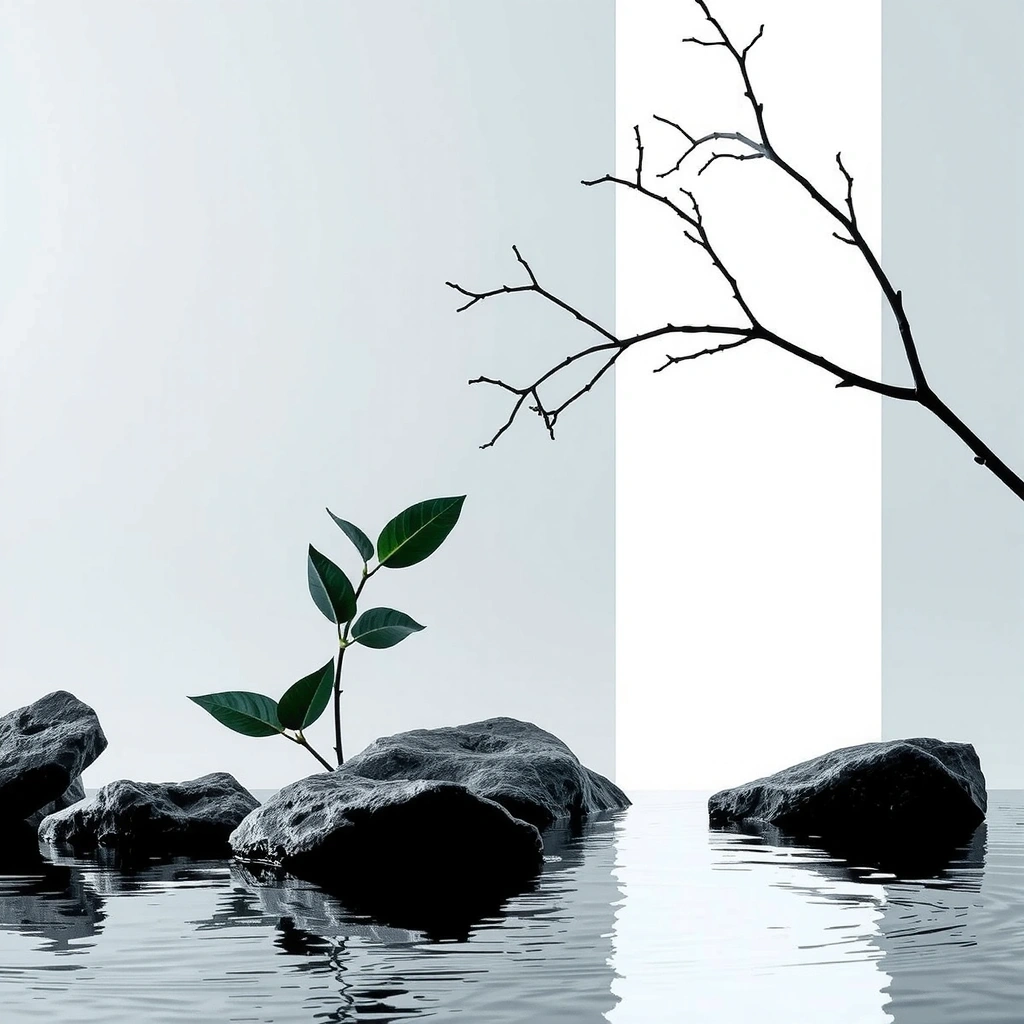 Peaceful wellness environment with natural elements